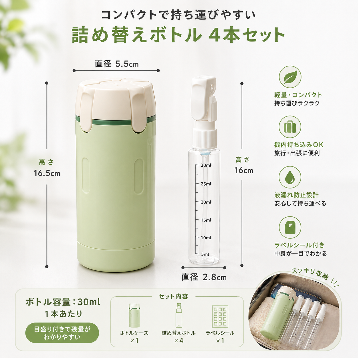 Travelmini®｜4in1トラベルボトル